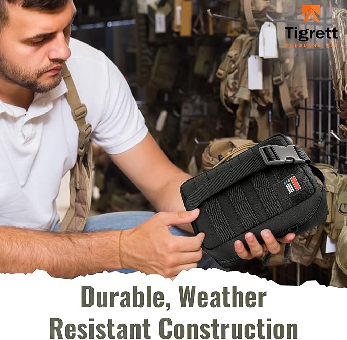 Ham Radio Go Bag with Tear-Away Hook and Loop Back - Molle Compatible, Multi-Pocket Design for Radios, Cables, and Gear - Great for Radio Bugout Bag and Survival Kit