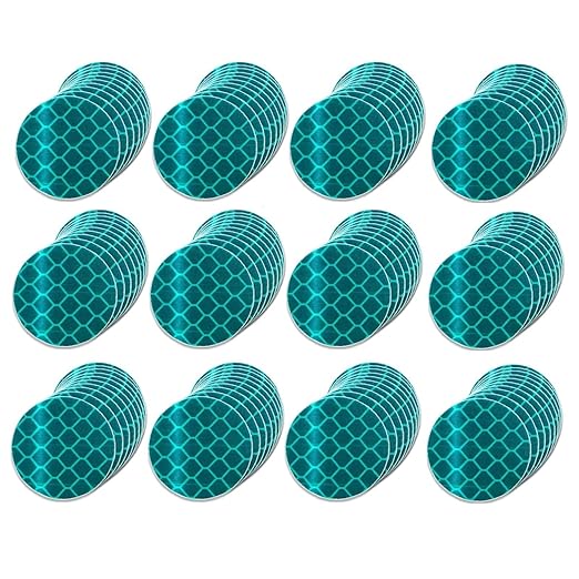 Green Reflective Stickers 1-inch Diameter Round Reflector, Outdoor Waterproof High Visibility Warning Adhesive Tape (120 Pcs)