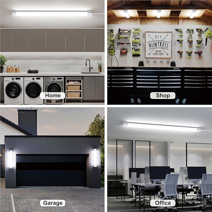 Under Cabinet Lights with Plug. 3000K-6500K Dimming and Color. with Wireless Control Panel and Remote Control.18W 1800LM for Garage, Kitchen, Bathroom, Closet, Office (24 inch)