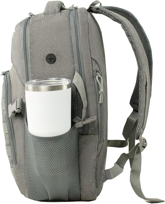 Small Military Tactical Backpack for Men, Travel Hiking Backpack with Bottle Holder, 25L Laptop Backpack for Work, College Computer Bag Fits 15.6/14.3 Inch Laptop and Notebook - Gray