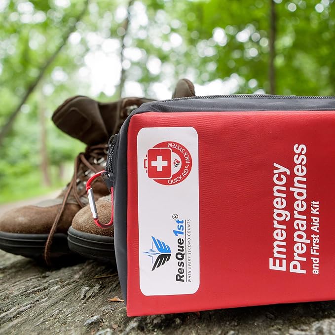 First Aid Kit 180 Piece – Flex Spending & Health Saving Eligible - Emergency First Aid Kit for Home, Car, Travel & Camping – Waterproof, Portable Medical Kit for Family & Workplace