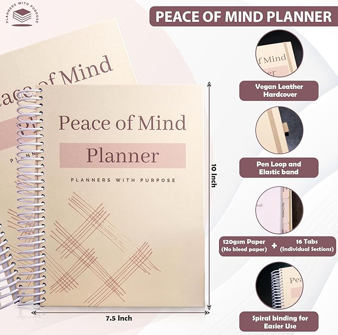 End of Life Planner - Guided Final Arrangements When I'm Gone Workbook Organizer Notebook for Beneficiary Info, Will Preparation, Last Wishes, Funeral Planning - Peace of Mind B5