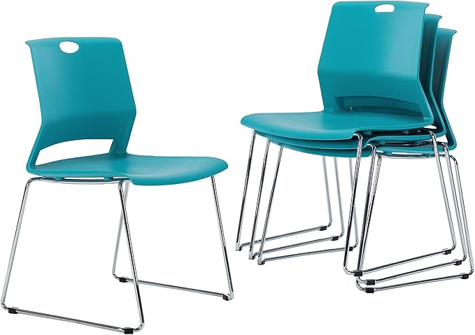 Sidanli Blue Stacking Chairs-Set of 4
