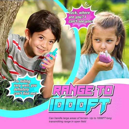 Walkie Talkies for Girls Rechargeable: Christmas Birthday Toys Gifts for 3 4 5 6 7 8 9 Year Old Girls Toys Ages 6-8 Kids Stocking Stuffers Walkie Talkies 2 Pack Outdoor Toy for 3-12 Year Old Girl Gift