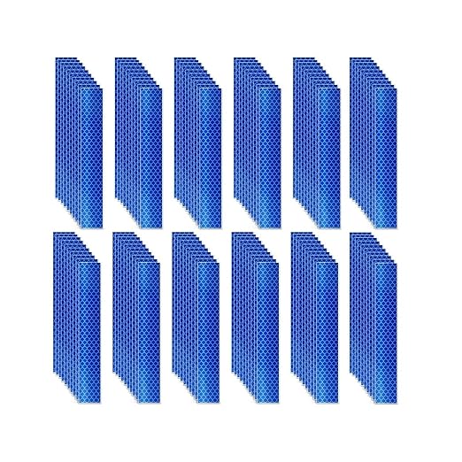 Blue Reflective Stickers 1 inch X 6 inch, Outdoor Waterproof High Visibility Warning Safety Adhesive Reflector Tape (120 Pcs)