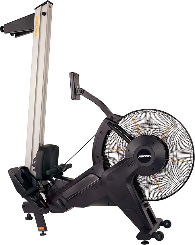 Sunny Health & Fitness Premium Smart Air & Magnetic Resistance Rowing Machine, Foldable Long Silding Rail Exercise Rower for Home Training, Optional Free SunnyFit App Connection