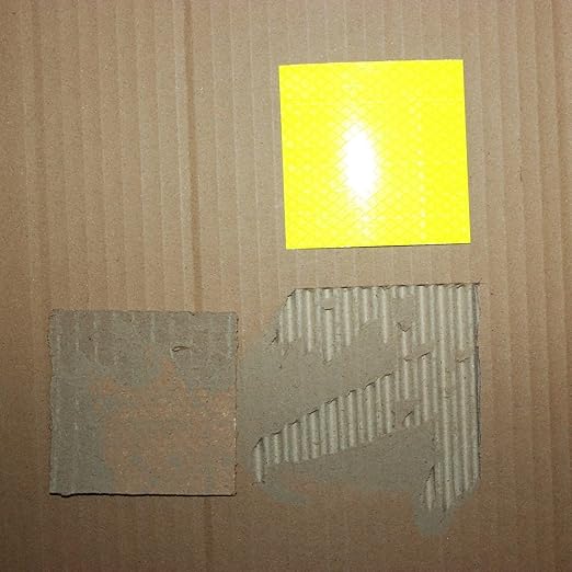Non Fading Fluorescent Yellow Reflective Stickers 2 inch X 2 inch, Outdoor Waterproof High Visibility Safety Adhesive Reflector (100 Pcs)