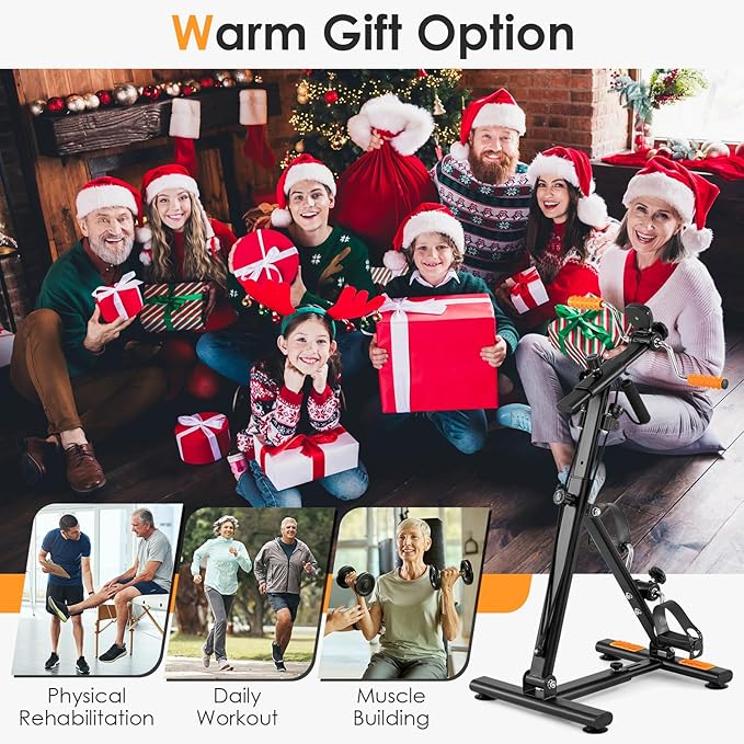 Goplus Pedal Exerciser for Seniors, Hand Arm Leg and Knee Therapy Peddler, Exercise Bike w/ Adjustable Resistance, LCD Monitor, Hands and Feet Massage, Home Recovery Fitness Machine for Elders