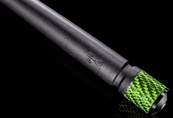 Votex - The Spartan - 13 3/4 Inch Short Flexible Rubber Antenna fits Nissan Titan (2004-2018) - Green Carbon Fiber Trim - Tuned Internal Copper Coil - Part Number A601-QUA-15