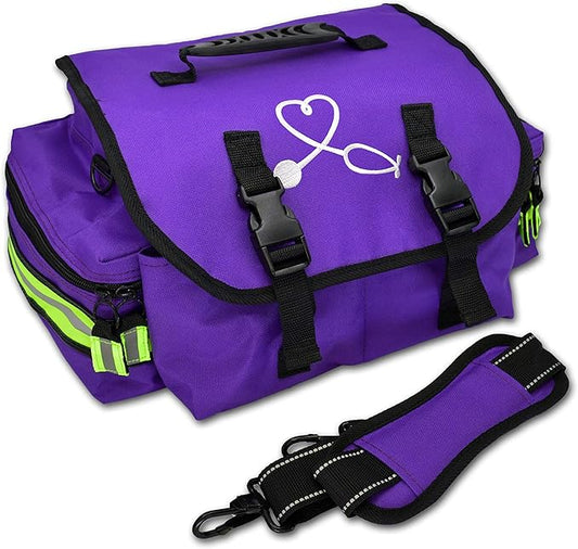 Lightning X Small Medic First Responder EMT Trauma Bag Stocked First Aid Trauma Fill Kit A (Purple)