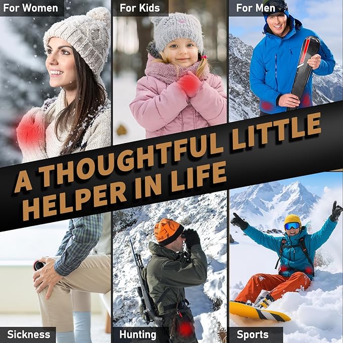 Hand Warmers Rechargeable 2 Pack, 10000mAh Electric Hand Warmers, Reusable Portable Pocket Heater, LED Display & 3 Levels, Gifts for Christmas, Outdoor, Golf, Travel, Hunting, Camping
