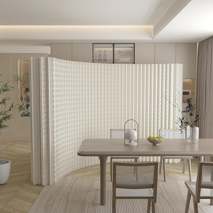Foldable Room Divider Privacy Screens Movable Temporary Wall Space Partition, 5.25~9.19 FT Tall, 6.56~16.4 FT Width, Choice of Various Sizes and Styles