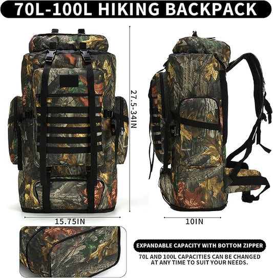 Hiking Backpack for Men 70L/100L Camping Backpack Military Rucksack Molle 3 Days Assault Pack for Climbing