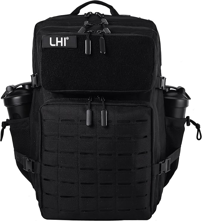 LHI Tactical Military Backpack for Men 25L/45L Large Molle Army Assault Pack 3 Day Hiking Rucksack With Bottle Holder