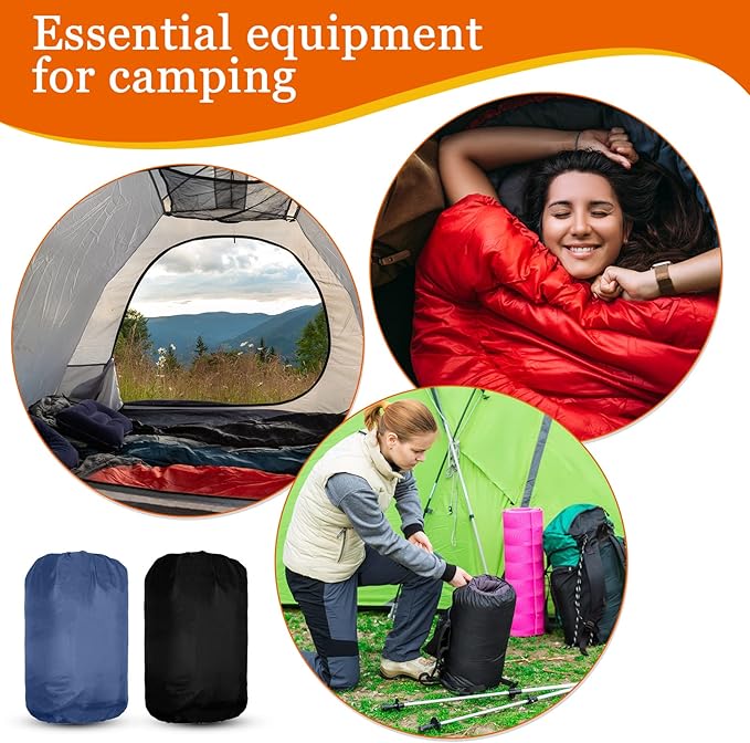 Macarrie 10 Pcs Bulk Sleeping Bags for Homeless Donation Shelter Adults 0 Degree Waterproof Sleeping Bags with Compression Sack for Cold Weather Emergency Hiking Camping Warm
