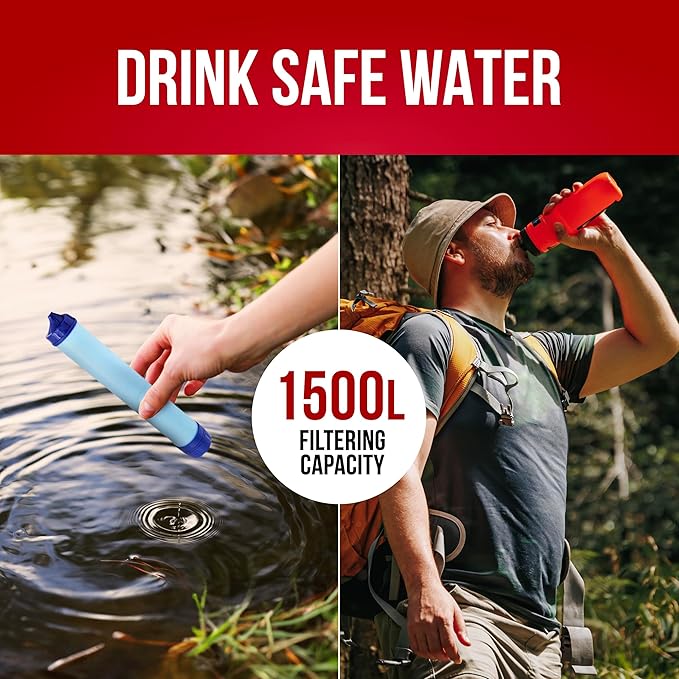 72 Hour Emergency Survival Kit with Food, Solar Power Bank, Water Purifier, First Aid & Tools, Go Bag Emergency Survival Backpack & Emergency Survival Kit for Disaster Preparedness & Evacuation
