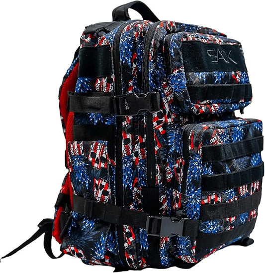 Combat Iron 25L Military Tactical Backpack for Men & Women, Molle Daypack Bug Out Bag, Hiking, Camping, Travel Rucksack with Bottle Holder, USA Pineapple Grenade Design