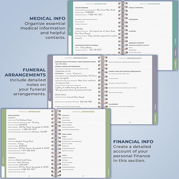 Clever Fox When I Die Planner With Pockets for Documents – End-of-Life Organizer Binder for Important Personal Info & Final Wishes (Smoke Blue)