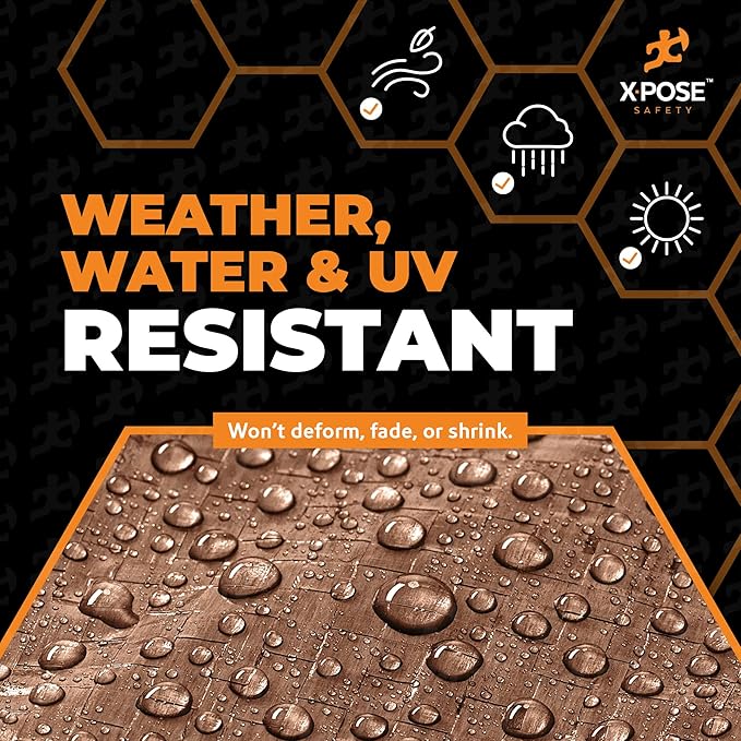Multipurpose Protective Cover Brown Poly Tarp 12' x 12' - Durable, Water Resistant, Weather Resistant - 5 Mil Thick Polyethylene - by Xpose Safety