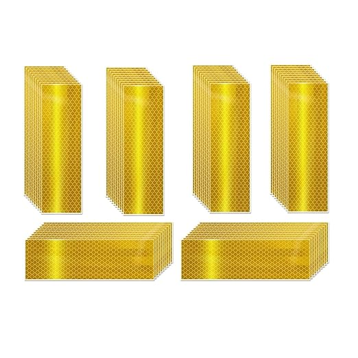 Yellow Reflective Stickers 2 inch X 6 inch, Outdoor Waterproof High Visibility Warning Safety Adhesive Reflector Tape (60 Pcs)