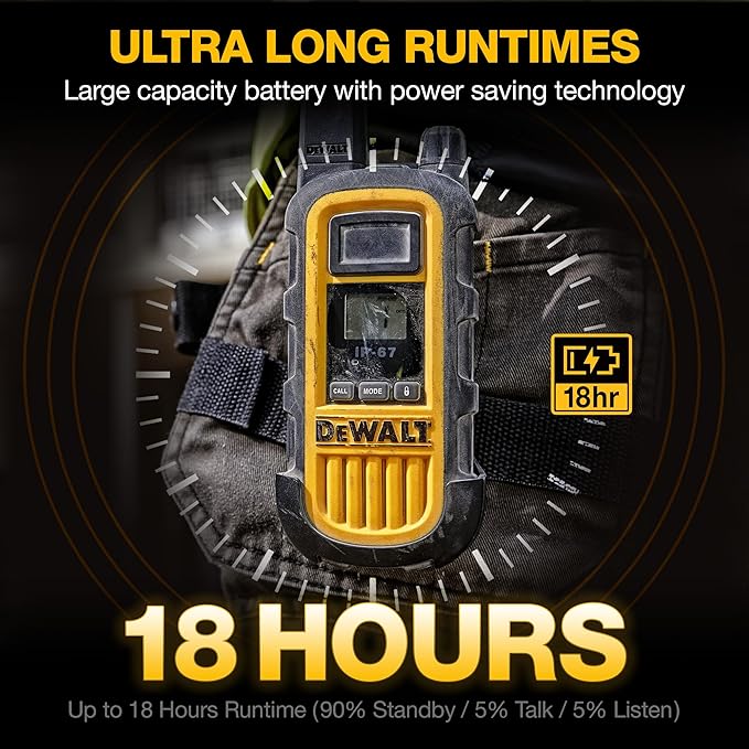 DEWALT FRS Walkie Talkies Long Range 2 Way Radio, 2 Watt, Waterproof & Rechargeable, 48 Pack with 8X Gang Chargers, 8DXFRS800-BCH6