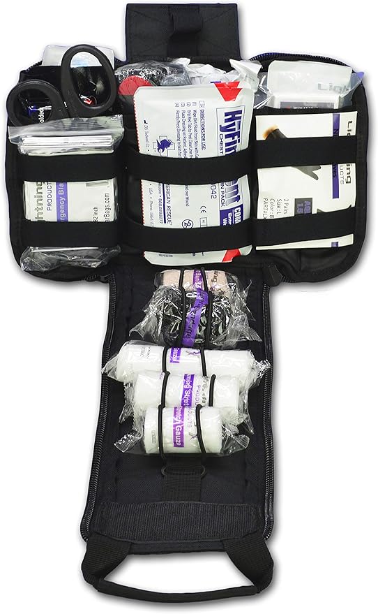 Lightning X Spread Eagle Complete Tactical Trauma IFAK Kit w/Laser Cut MOLLE - Black