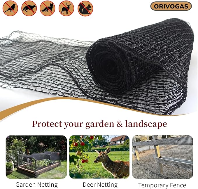 Plastic Mesh Fence Deer Fencing 4x75ft,Reinforced Edges,55gsm Heavy Duty Temporary Fence,Ideal for Garden Netting,Animal Barrier,Safety Netting, Fruit Plant Protection, Black
