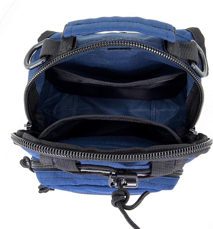 LINE2design First Aid Sling Backpack - Lightweight Sling Backpack Tactical Shoulder EDC Bag - EMS Equipment Emergency Medical Supplies Shoulder Molle Bag - Perfect for Camping Hiking Trekking - Navy