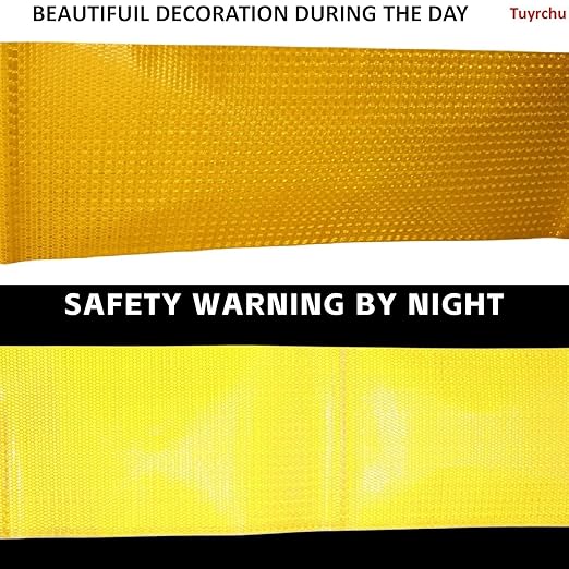 Reflective Tape Yellow 10 inch, Outdoor Waterproof High Visibility Warning Industrial Marking Tape, Safety Stickers (11 feet)