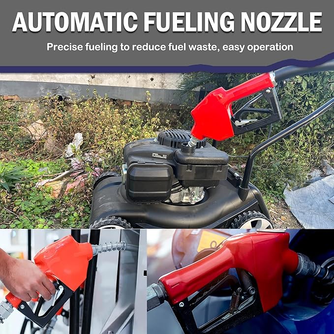 51 Gallons Fuel Transfer Tank Tool Box Combo Aluminum Gasoline Diesel Transfer Tank & Toolbox with 12 GPM Fuel Transfer Pump, Auxiliary Tank, Black Diamond Plate