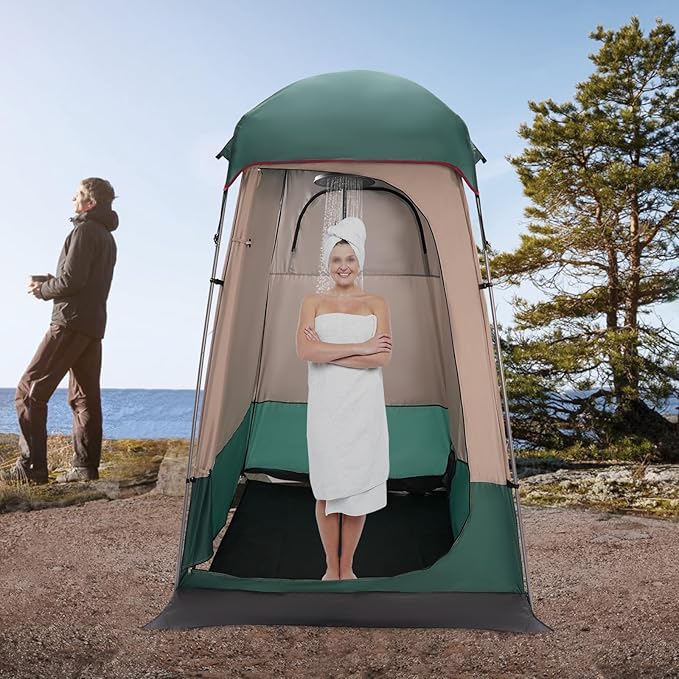 Outdoor Camping Privacy Shelter, Shower Tent Portable Toilet Tent Changing Dressing Room Instant Privacy Shelters Outdoor Shower Enclosure for Hiking Beach Picnic Fishing (Dark Green)
