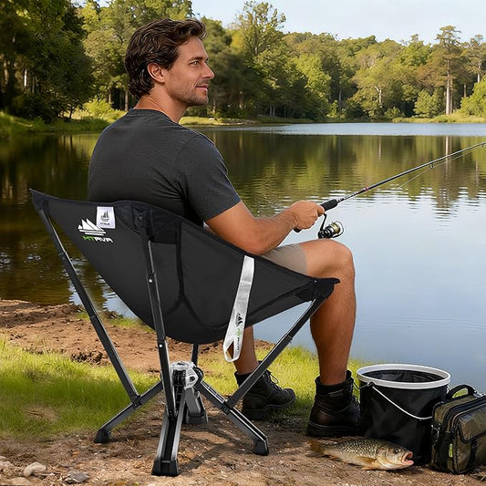 Camping Chair for Outdoor Use — Stable Folding Design, Reliable Support, Anti-Slip Feet, Portable Chair for Camping, Fishing & Beach