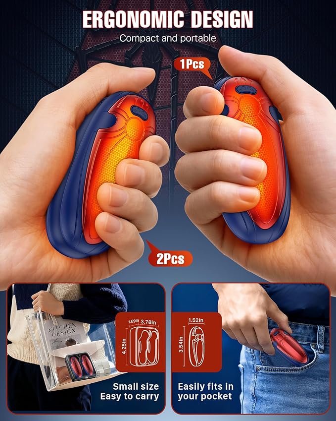 Hand Warmers Rechargerable 2 Pack - 14000mAh Electric AI Handwarmers with Charging Case, Magnetic 2 in 1 Pocket Heater, Stocking Stuffers, Gifts for Women/Christmas/Golf/Camping Accessories