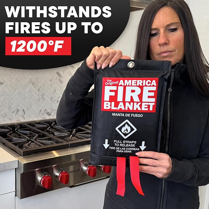 America Fire Blanket, Fire Blanket – Puts Out Fires in Seconds, Never Expires, Provides Peace of Mind