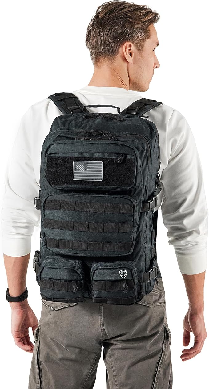 Falko Tactical Backpack for Men and Women 50L Backpack 2.4x Stronger Large Military Molle Rucksack, Bugout Backpack Outdoors