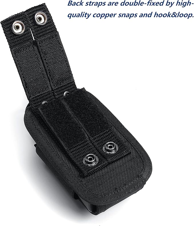 TACNEX Universal Radio Holster Tactical Two Ways Radio Holder Compact Elastic Walkie Talkies Pouch Nylon Case w/MOLLE Strap Duty Belt Clip for Police Leo Security Firefighter Rescue EMS EMT Military