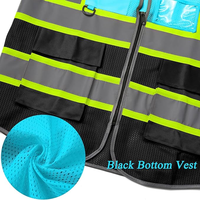 BeautyWill Custom Logo Safety Vest Class 2 High Visibility Reflective Vest for Men - Personalized Logo Team Vest