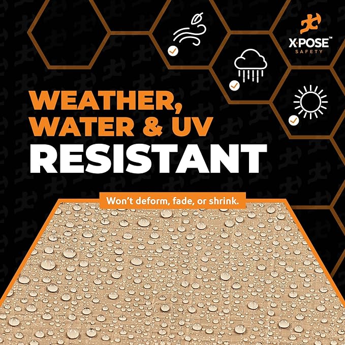 Heavy Duty Tan Poly Tarp 6' X 30' - Multipurpose Protective Cover - Durable, Waterproof, Weather Proof, Rip and Tear Resistant - Extra Thick 12 Mil Polyethylene - by Xpose Safety