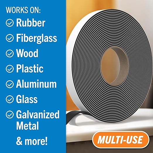 Butyl Tape, RV and Marine Window Seal Kit, Black Double-Sided Putty Tape, 1/8" x 3/4" x 36 Ft, Waterproof Rubber Caulking for Boat, RV Windows, and Outdoor Sealing