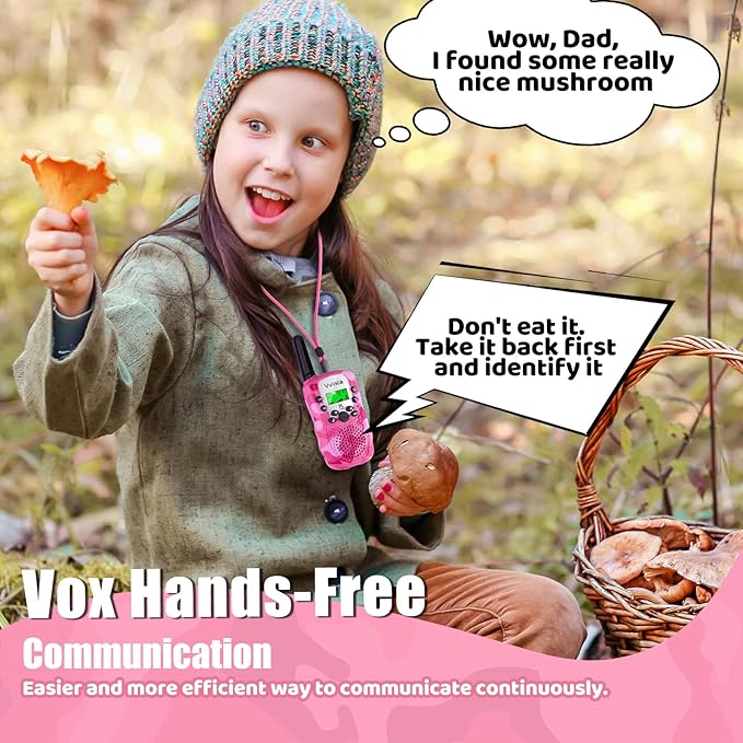 Vvinca Walkie Talkies for Kids Rechargeable 4 Pack, 3 Mile Walkie Talkie Long Range, Christmas Birthday Gift for Age 3-12 Boy Girl with Flashlight 22CH 2 Way Radio for Adventure Camping Outdoor Hiking