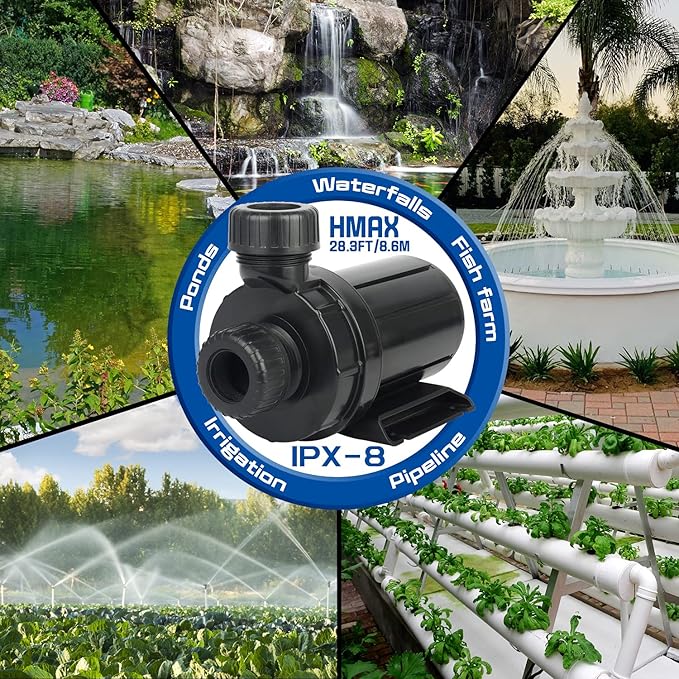 WaterRebirth (PC2000,2000GPH) High Flow Submersible Water Pump-Home/Inline Water Pump-Submersible Pump-Water Transfer Pump-Aquarium Pump