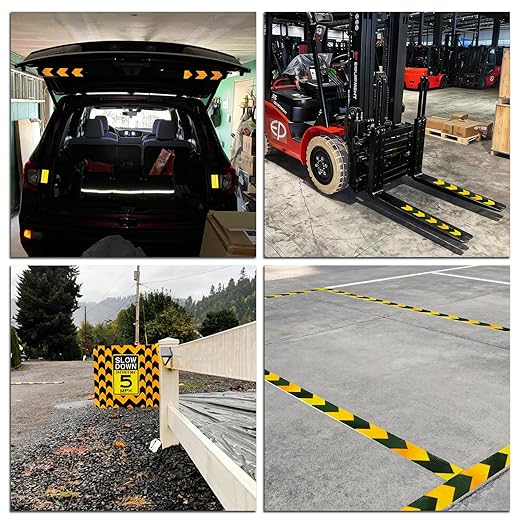 SWRT 2 Inch X 30 FT Reflective Tape Outdoor Waterproof Black & Yellow Reflective Tape Heavy Duty Strong Adhesive Hazard Caution Safety Warning Tape Reflector Conspicuity Tape for Trailer