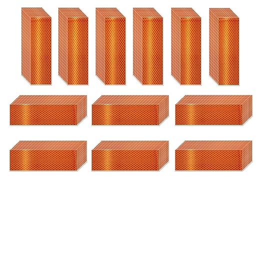 Orange Reflective Stickers 2 inch X 6 inch, Outdoor Waterproof High Visibility Warning Safety Adhesive Reflector Tape (120 Pcs)