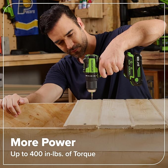 GREENWORKS 24V (8-TOOL) Combo (Drill, Impact Driver, Circular Saw, Reciprocating Saw, Jigsaw, Multi-Tool, Sander, Flashlight), 4.0Ah + (2) 2.0Ah (Power Bank) Batteries, (2) Cables, 65W Rapid Charger