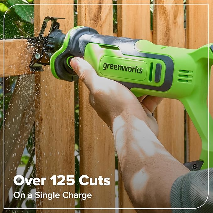 GREENWORKS 24V (8-TOOL) Combo (Drill, Impact Driver, Circular Saw, Reciprocating Saw, Jigsaw, Multi-Tool, Sander, Flashlight), 4.0Ah + (2) 2.0Ah (Power Bank) Batteries, (2) Cables, 65W Rapid Charger
