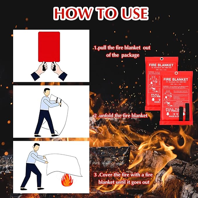 Macarrie 20 Pack 39” x 39” Fire Blanket Emergency for Home and Kitchen Safety Suppression Blanket Fiberglass Fireproof Survival for Fireplace Car Office Camping (Red)