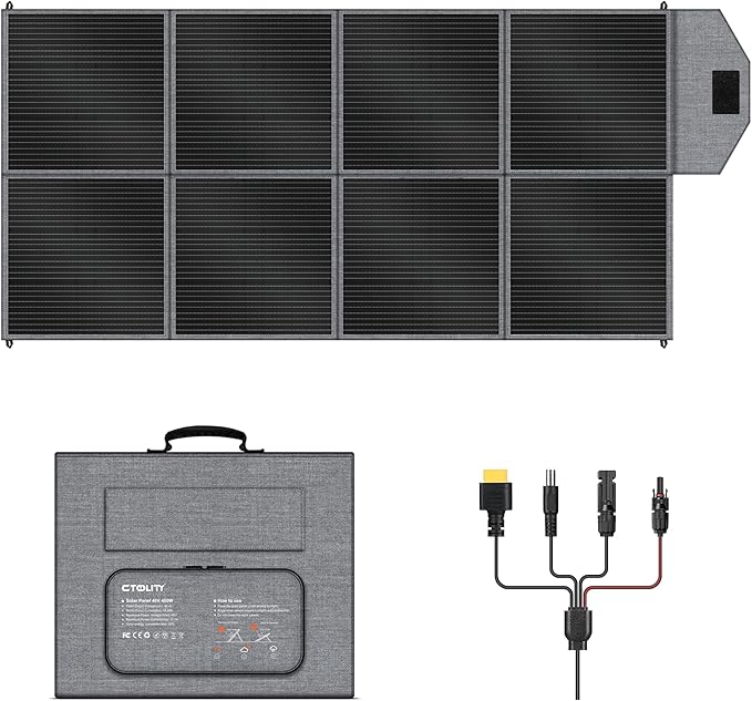 400W Portable Solar Panel for Power Station, Foldable Solar Charger, IP68 Waterproof Solar Panel Kit USB/Type-C/XT60/MC4 Anderson Aviation Output for Outdoor RV Camper Emergency Power Supply