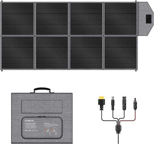 400W Portable Solar Panel for Power Station, Foldable Solar Charger, IP68 Waterproof Solar Panel Kit USB/Type-C/XT60/MC4 Anderson Aviation Output for Outdoor RV Camper Emergency Power Supply
