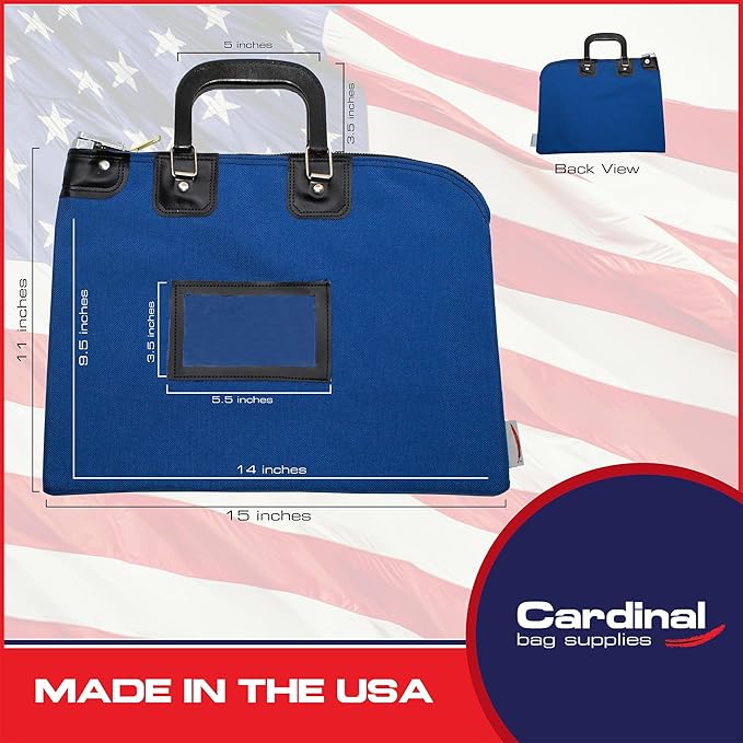 Fire Resistant Security Money Bag with Lock, Water Repellent, Safe Storage, Protects Important Valuables, 15 x 11 Inch (Royal Blue)