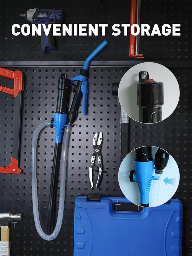 SMART JERRY - Battery Powered Fuel Transfer Pump | Portable Electric Siphon Pump for Gas, Fuel, Diesel, Water, Transmission | 2.8 GPM Battery Hand Pump with Flow Control Nozzle